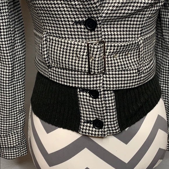 Guess Black/White Houndstooth Jacket - Picture 3 of 7